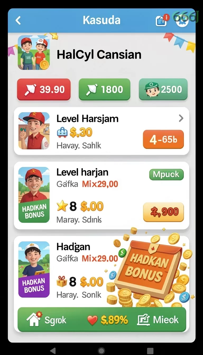 Cuplikan layar menu unduhan 666j untuk perangkat Android